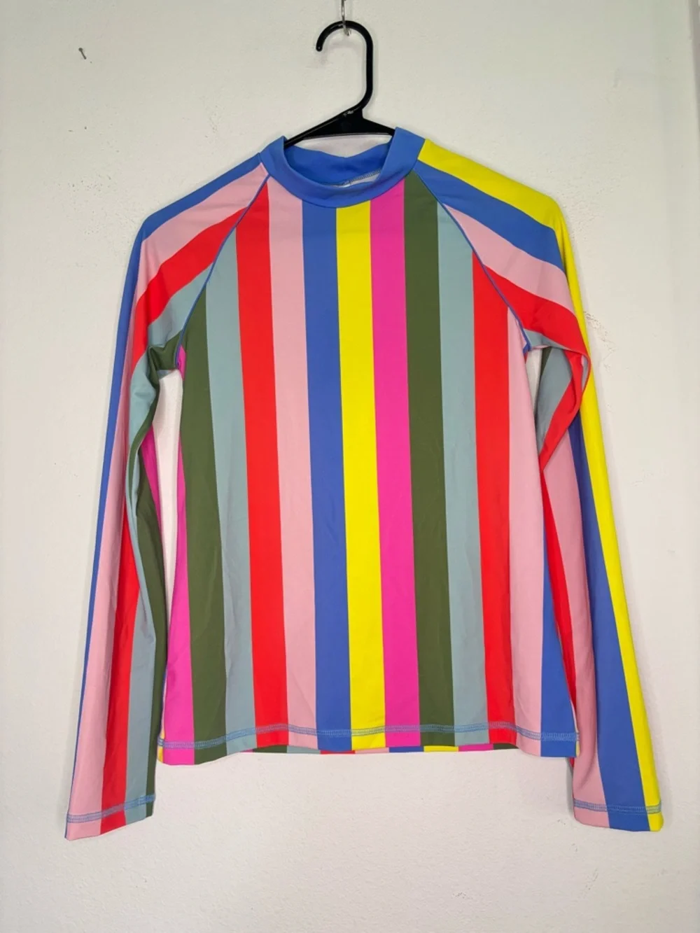 MINI BODEN NWT COLORFUL STRIPED LONG SLEEVE KIDS SWIM TOP SZ 13-14